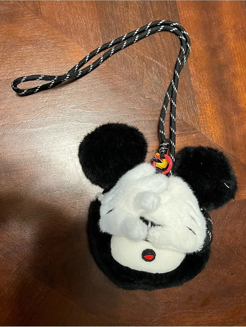 Kids Plush Character Crossbody Bag Mickey Mouse Peekaboo - Black & White